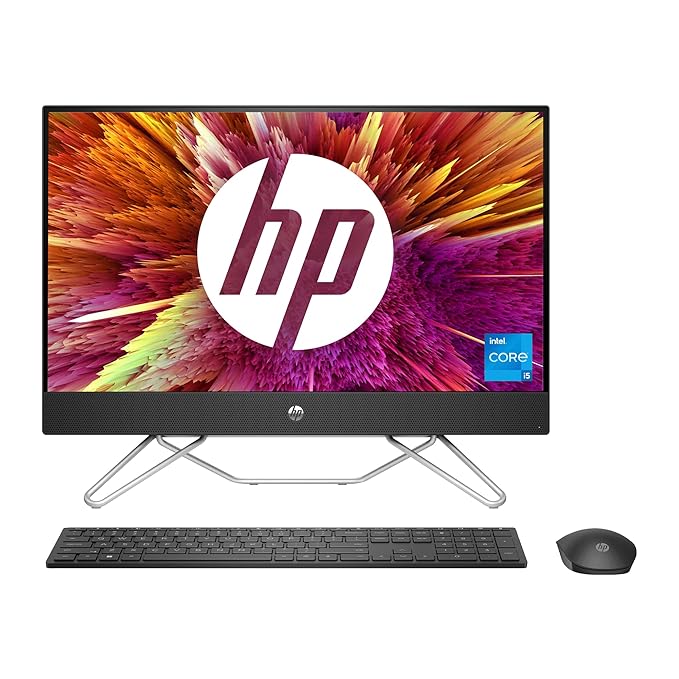 HP All-in-One Core i5 (8 GB DDR4/512 GB SSD/Windows 11 Home/Intel Graphics/23.8 Inch Screen/24-cb1907in) with MS Office (Jet black, 419 mm x 540.6 mm x 183.7 mm, 5.37 kg)